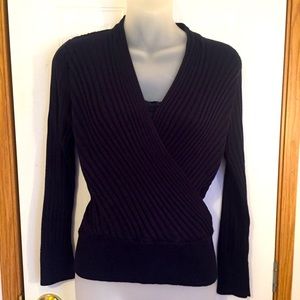 R Navy Blue Long Sleeve Ribbed Sweater with Cami